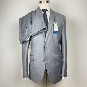 Kenneth Cole Reaction Mens 2-pc Slim Fit Suit 44R Pants 35Wx32L E06866